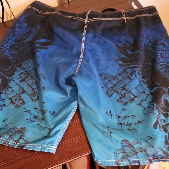 Men's Blue Swim Shorts - Picture 5 of 5